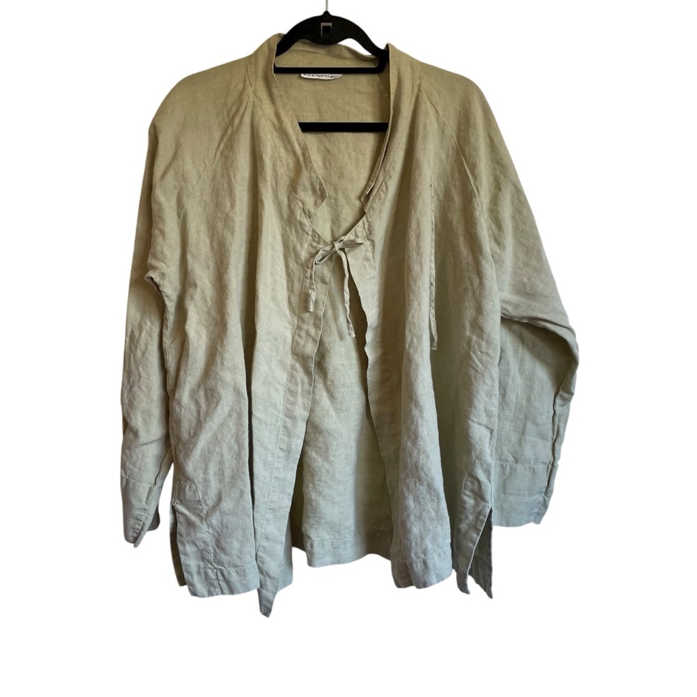 bryn Walker Sage Green Linen Jacket‎ Lightweight Relaxed Fit